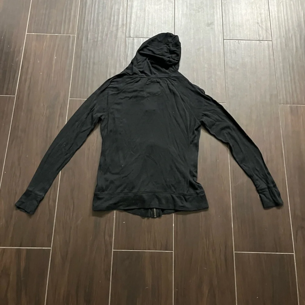 Mossimo Black Zip-Up Hooded Sweatshirt - Picture 2 of 3